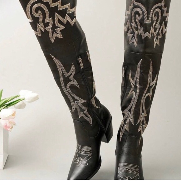 NWOT OVER THE KNEE COWGIRL BOOTS - Picture 3 of 6